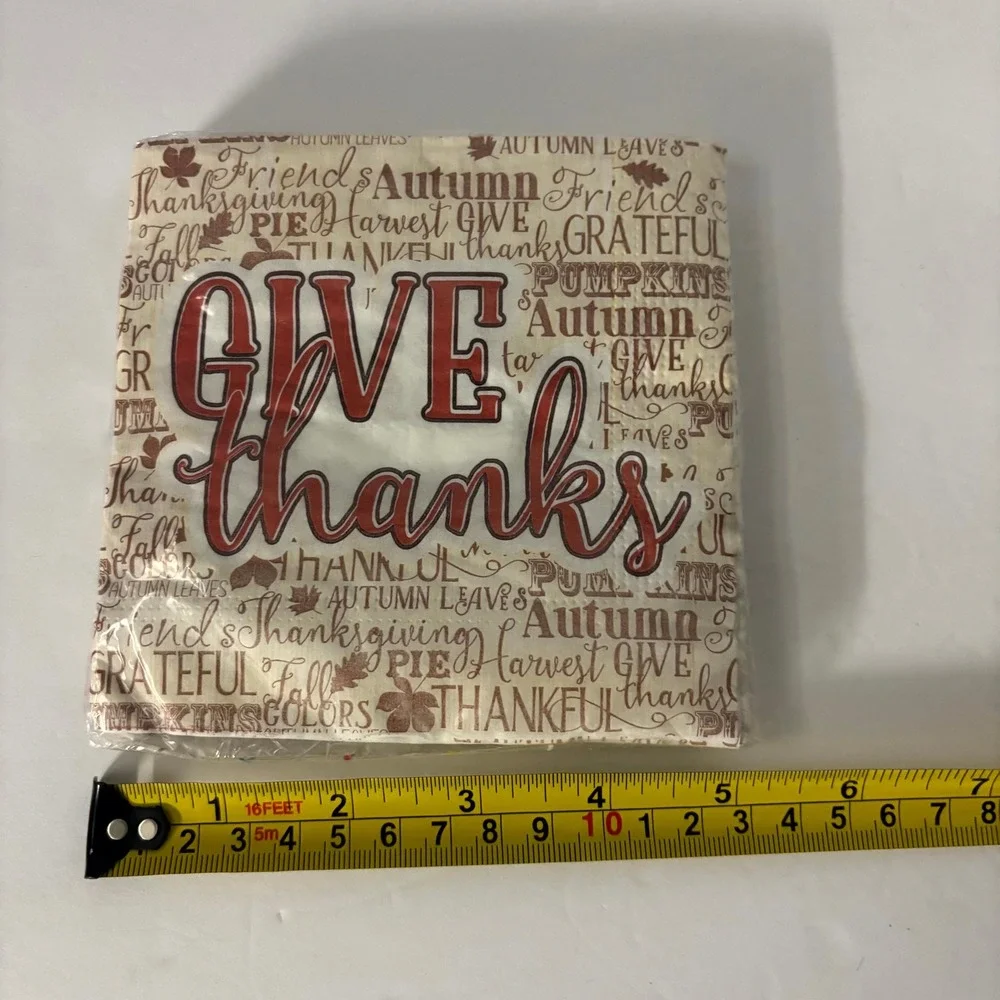 Cypress Home Thanksgiving Napkins 64ct Give Thanks Pumpkin Fall Harvest
